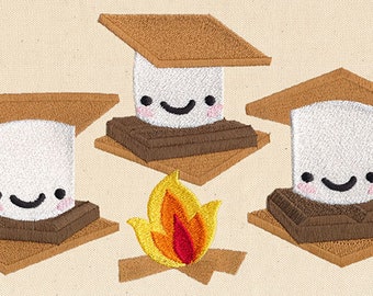 S'more S'mores Embroidered Towel Flour Sack Towel Kitchen Towel Hand Towel Tea Towel Dish Towel Camping towel decorative towel