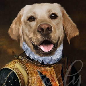 Dog portrait, a custom dog portrait from your photo, digital file, printed poster or framed poster image 1