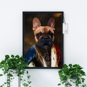 Dog portrait, a custom dog portrait from your photo, digital file, printed poster or framed poster image 7