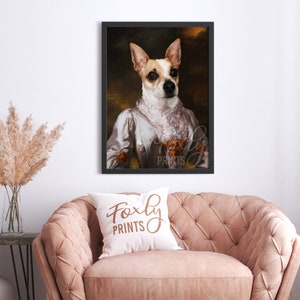 Dog portrait, a custom dog portrait from your photo, digital file, printed poster or framed poster image 6