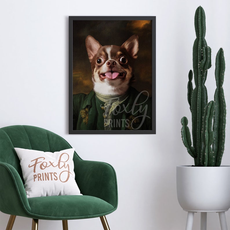 Dog portrait, a custom dog portrait from your photo, digital file, printed poster or framed poster image 5