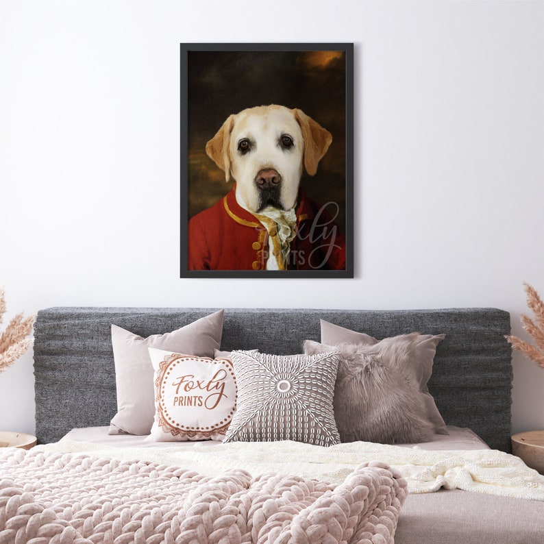 Dog portrait, a custom dog portrait from your photo, digital file, printed poster or framed poster image 9