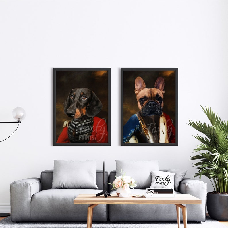 Dog portrait, a custom dog portrait from your photo, digital file, printed poster or framed poster image 10