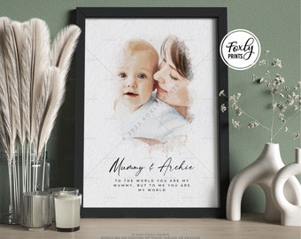 First Mothers day gift , 1st mothers day gift, custom portrait from photo, watercolour portrait, painting from photo family portrait for mum