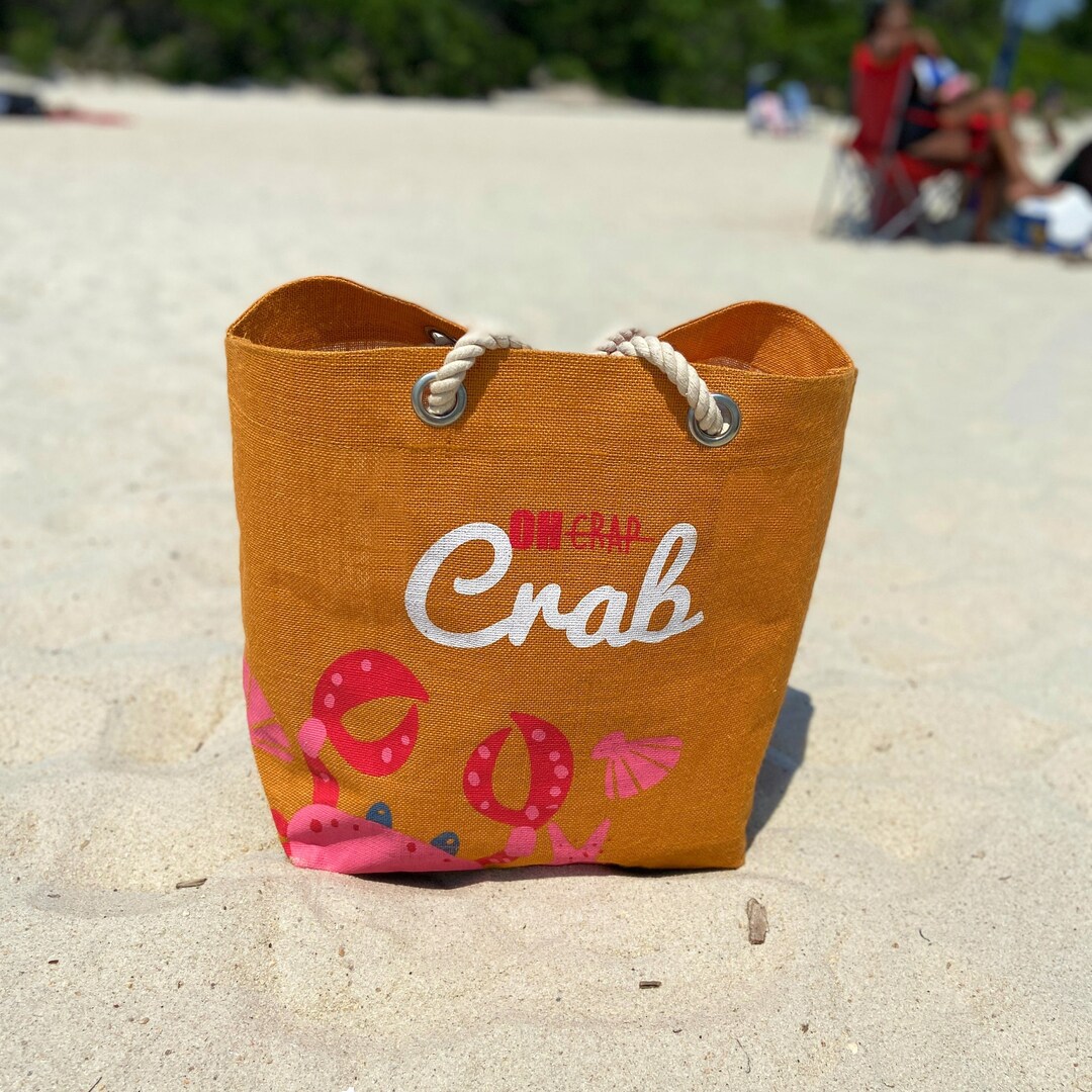Oh Crab Beach Bag / Summer Tote Bag / Inside Pocket Tote / Large Beach Bag / Boho Tote Bag