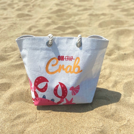 Oh Crab Beach Bag / Oversized Beach Tote / Summer Tote Bag / Etsy España