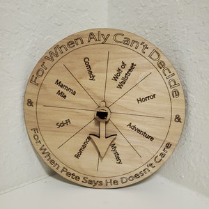 Date Night Spinner - Decision Wheel - Gift for Girlfriend - Gift for Boyfriend - 1st Anniversary Present - Movie Lover - Cute Couple Gifts