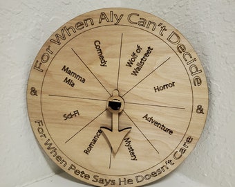 Date Night Spinner - Decision Wheel - Gift for Girlfriend - Gift for Boyfriend - 1st Anniversary Present - Movie Lover - Cute Couple Gifts