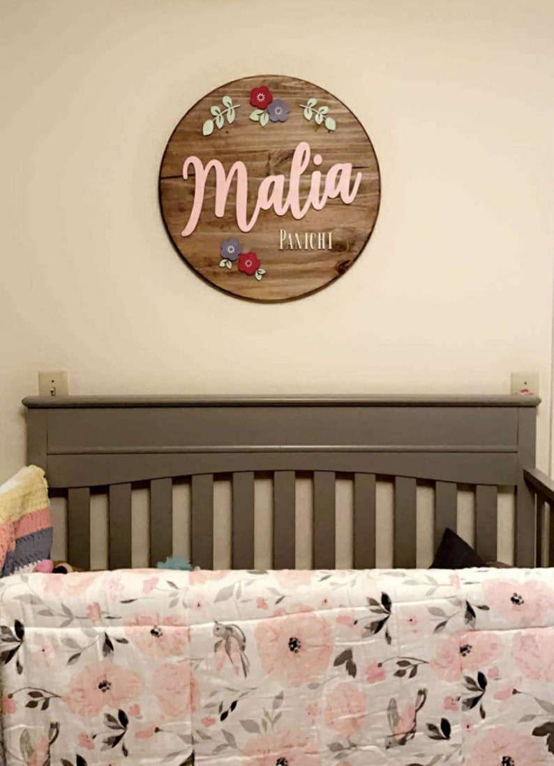 Children/'s Bedroom Decor Nursery Name Sign Gift for New Parents Nursery Decoration Custom Name Sign Baby Shower Gift