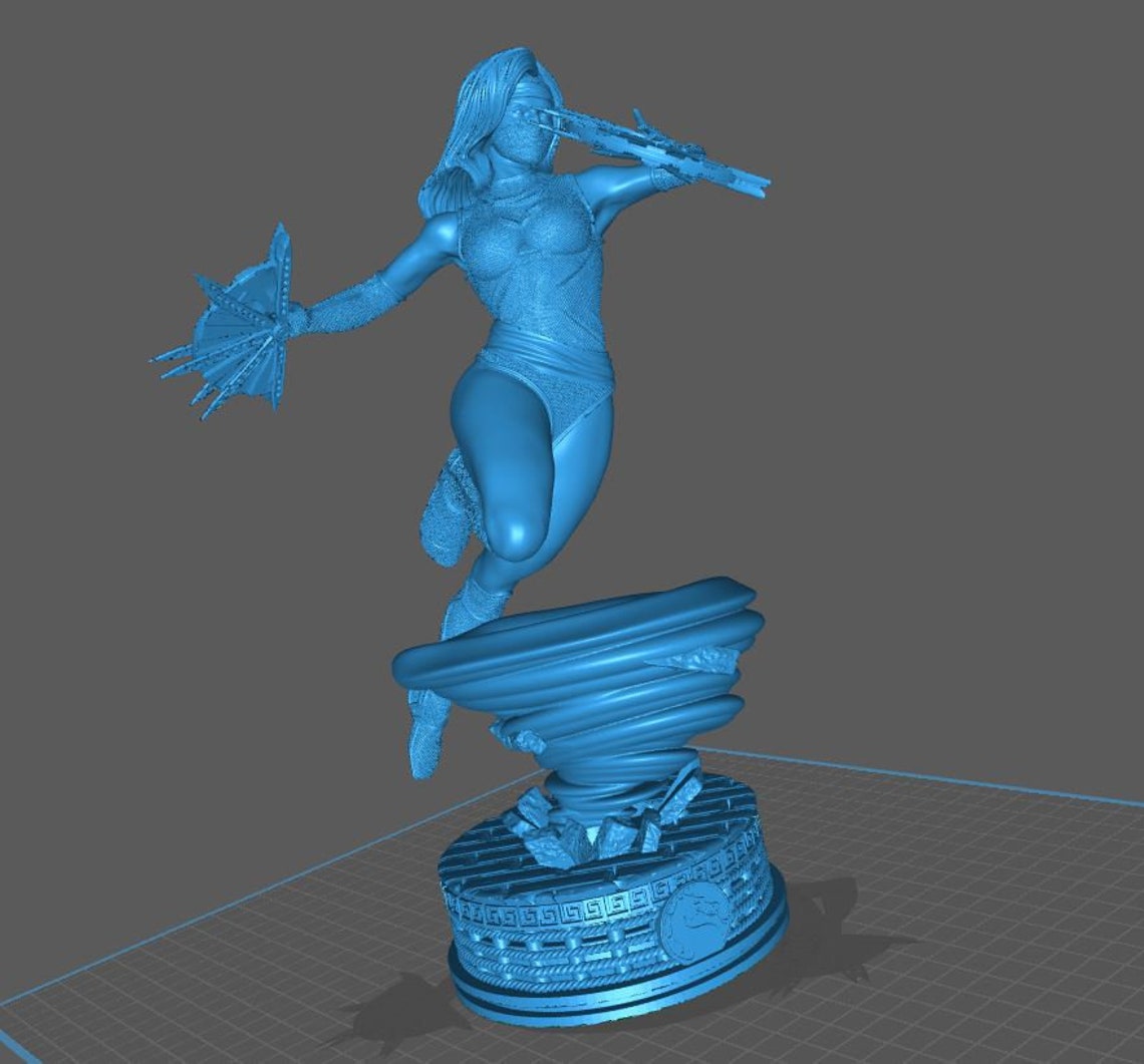 Kitana Statue Mortal Kombat 3D Printed Display Etsy