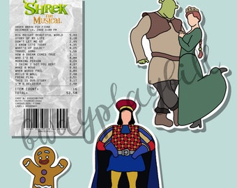 Set of 4 Shrek the Musical Stickers