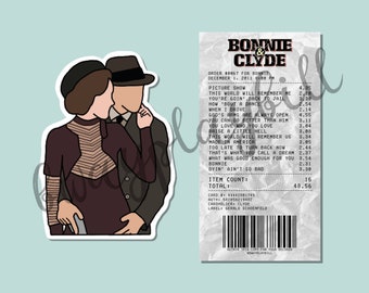 Set of 2 Bonnie and Clyde Stickers