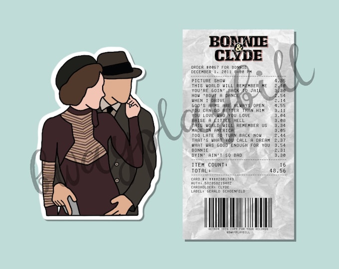 Set of 2 Bonnie and Clyde Stickers