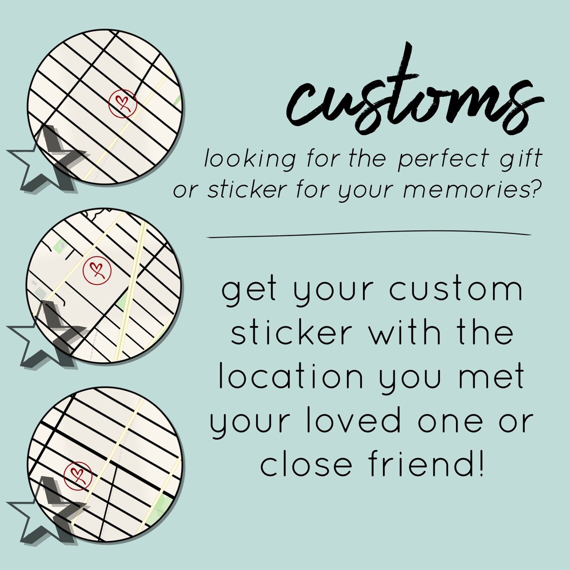 Set of 2 Custom Map Location Stickers Personalized Perfect - Etsy UK