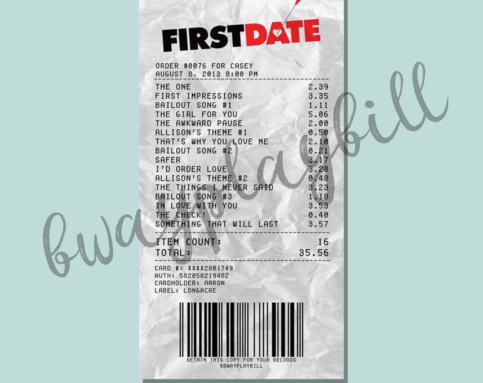 First Date Album Receipt Sticker