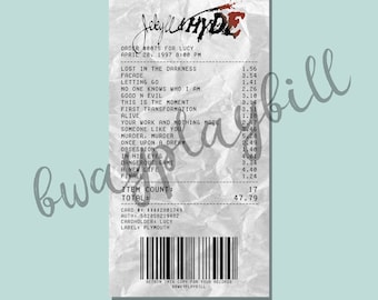 Jekyll and Hyde Broadway Musical Album Receipt Sticker