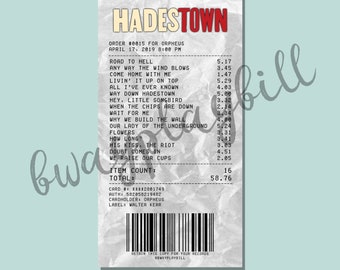 Hadestown Album Receipt Sticker