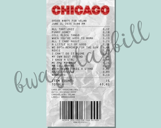 Chicago Album Receipt Sticker