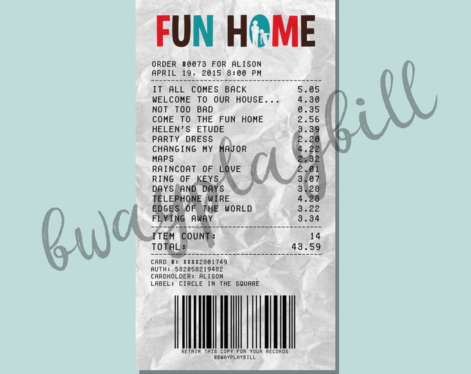 Fun Home Album Receipt Sticker