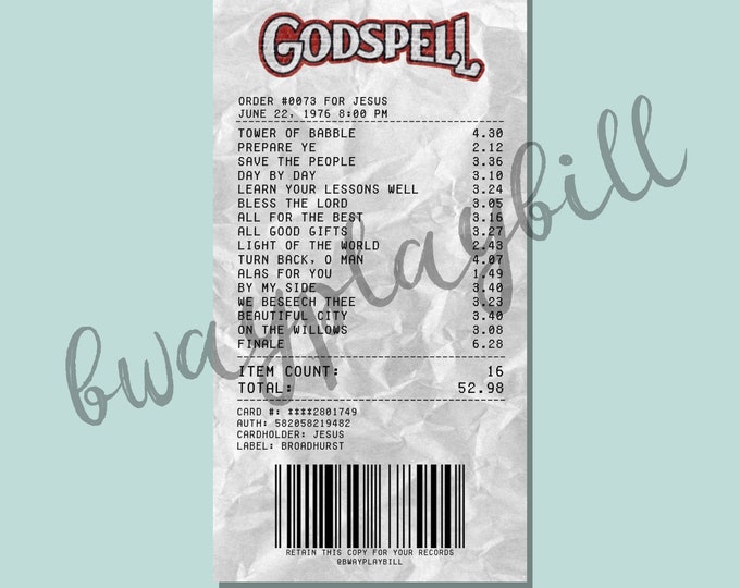 Godspell Album Receipt Sticker