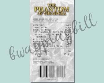 The Phantom of the Opera Album Receipt Sticker