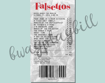 Falsettos Album Receipt Sticker