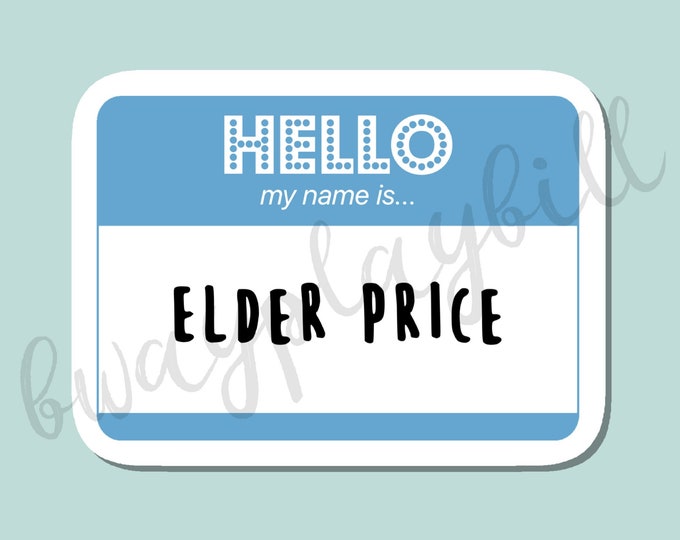 Hello, My Name Is Elder Price Book of Mormon Sticker