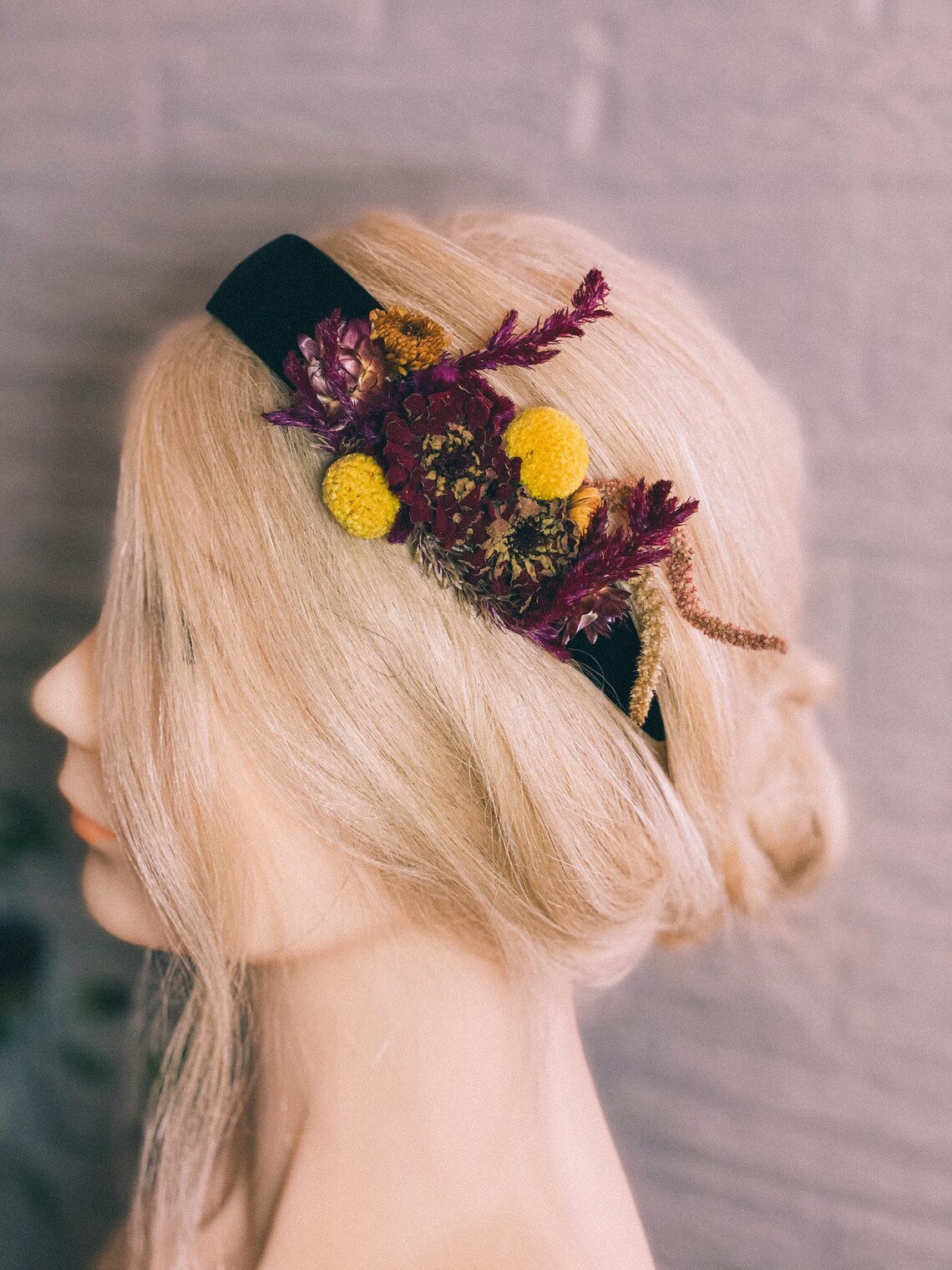 Dried Flower Headband Bridal Hair Accessories Flower Comb Etsy UK