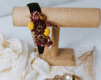 Fascia floreale essiccata, accessori per capelli da sposa, pettine di fiori, fiori secchi,