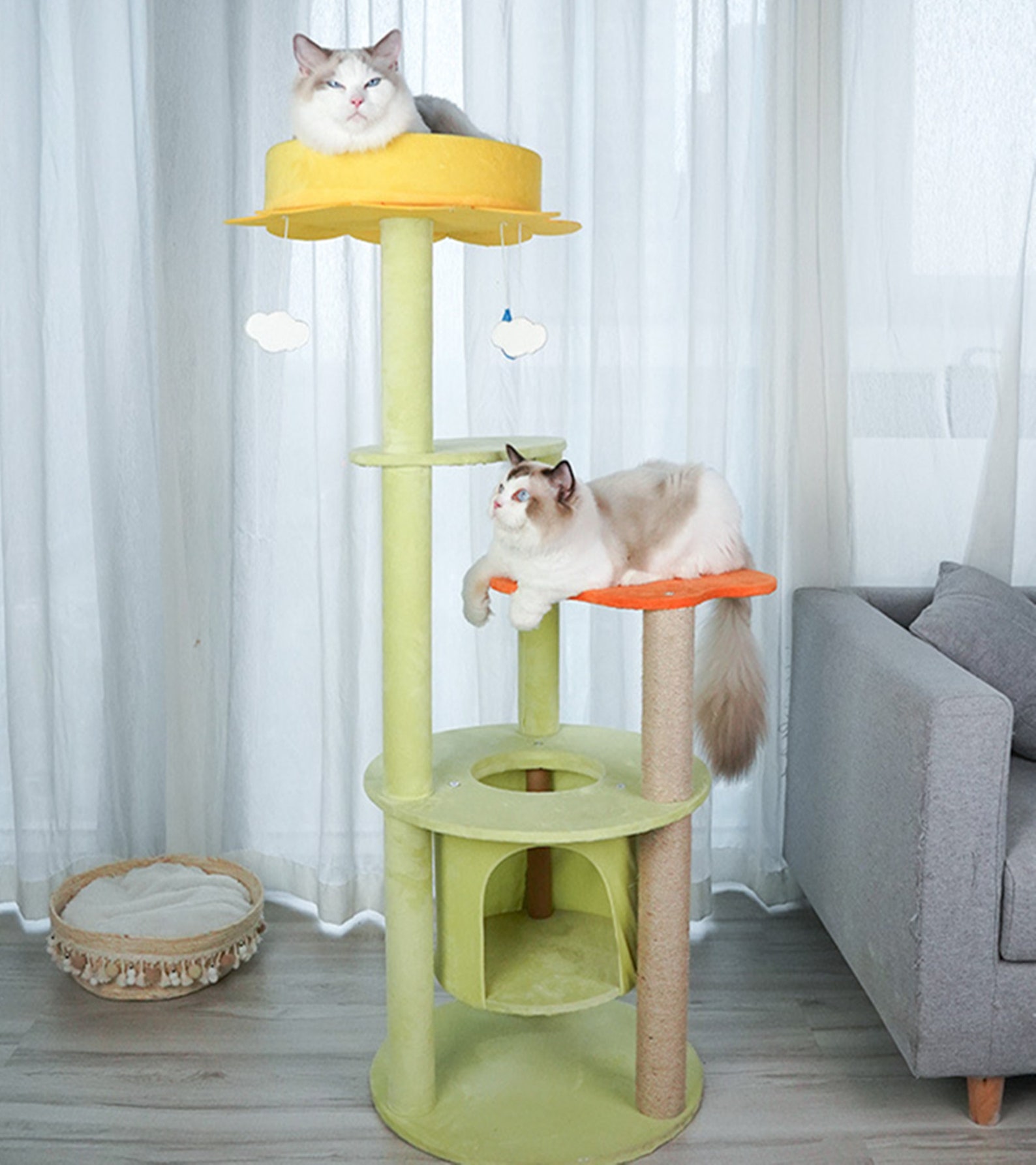 Growth Cat Tree Tower Washable Cat Climbing Frame Modern Cat Etsy