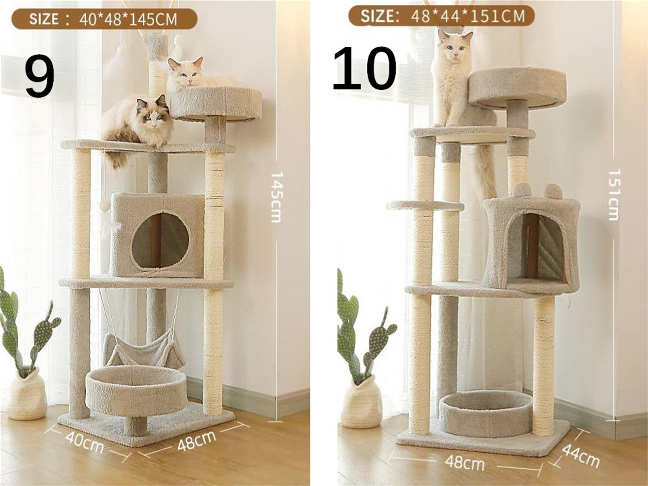 10 Style Cat Tree Tower Gray Cat Climbing Frame Modern Cat Etsy