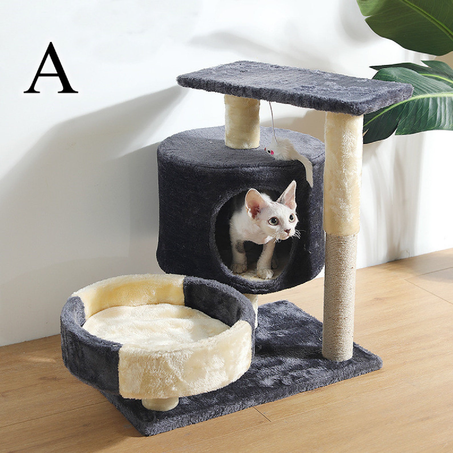 Multifunction Cat Tree Tower Indoor Cat Cave Bed Tree Shelf Etsy