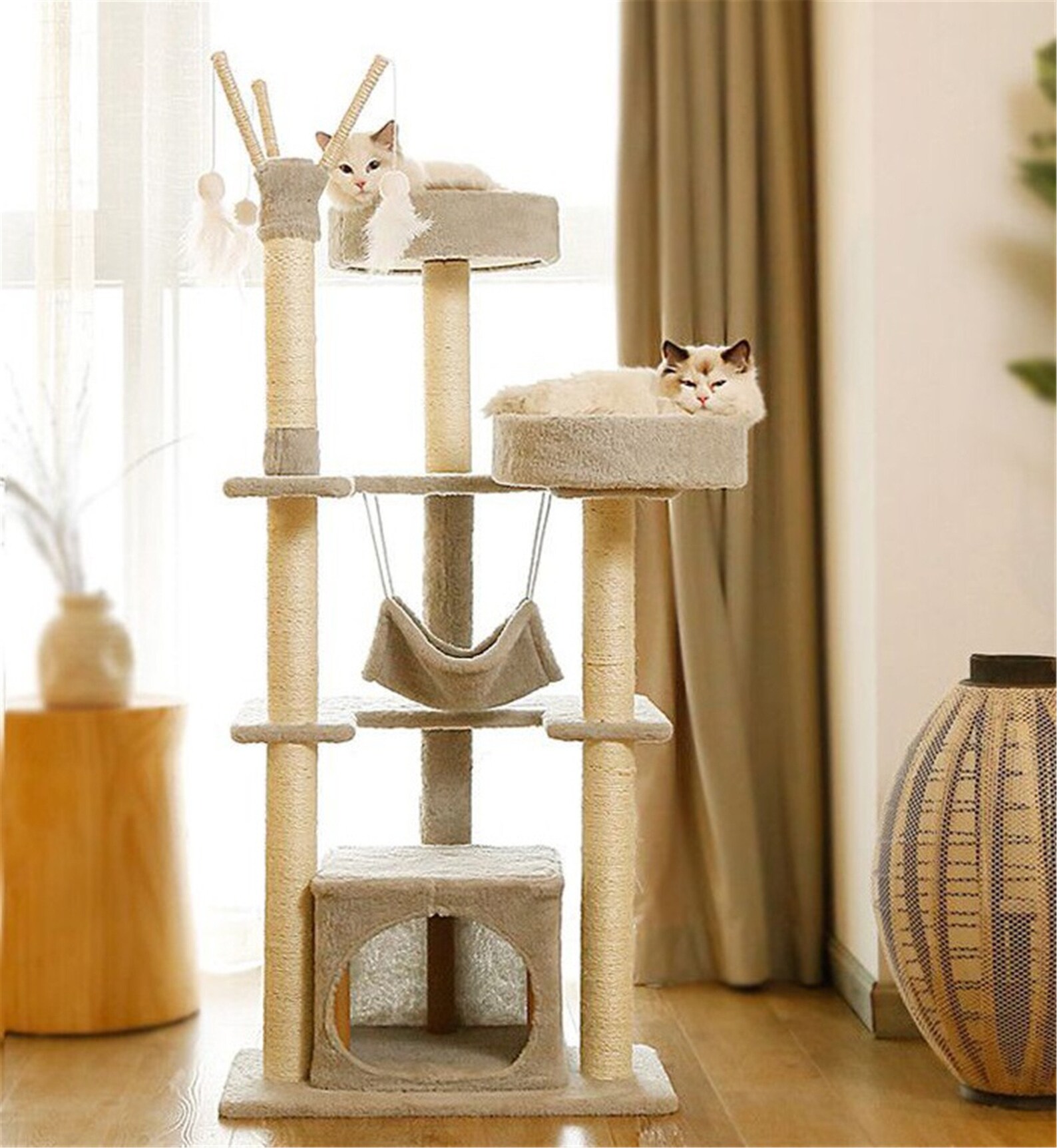 10 Style Cat Tree Tower Gray Cat Climbing Frame Modern Cat Etsy