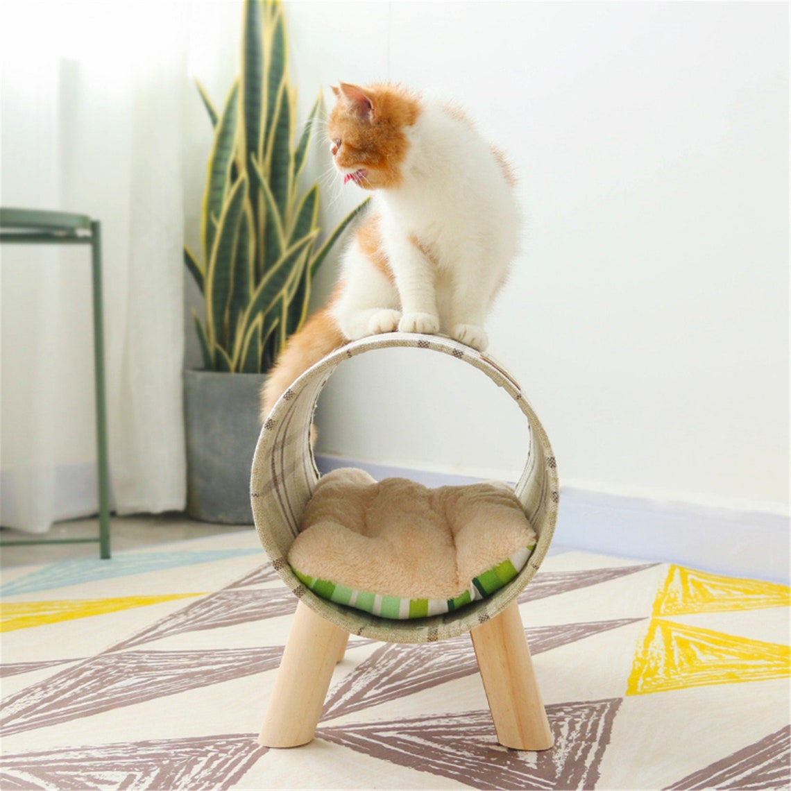 Cylindrical Cat Tunnel Bed Anti Anxiety Okayseason Best Fuzzy Etsy