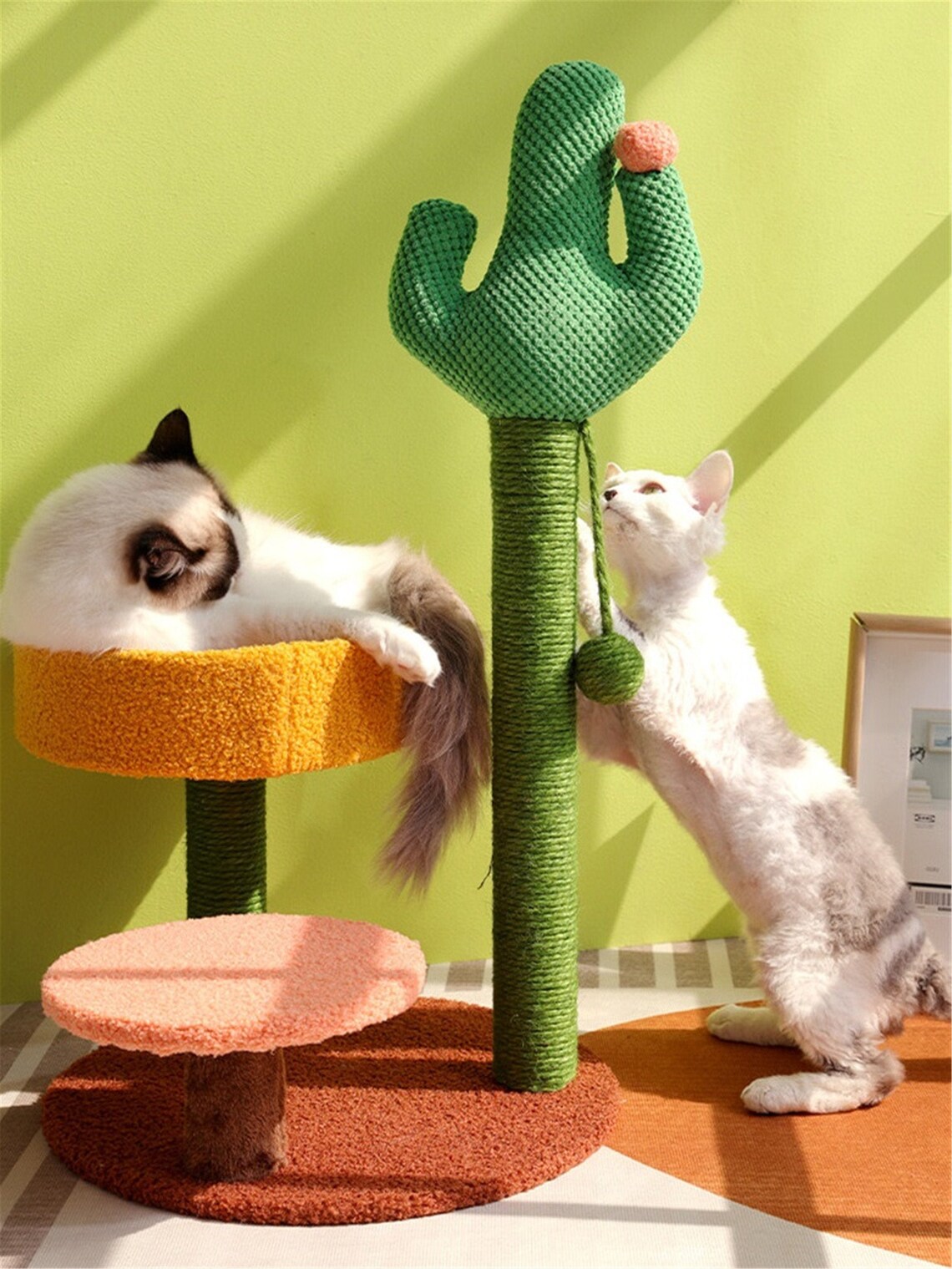 Cactus Cat Tree Cat Tower Cat Climbing Frame Cat Furniture Etsy