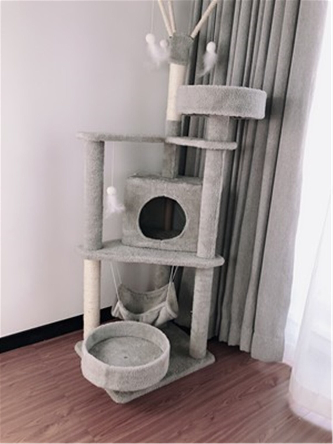 10 Style Cat Tree Tower Gray Cat Climbing Frame Modern Cat Etsy