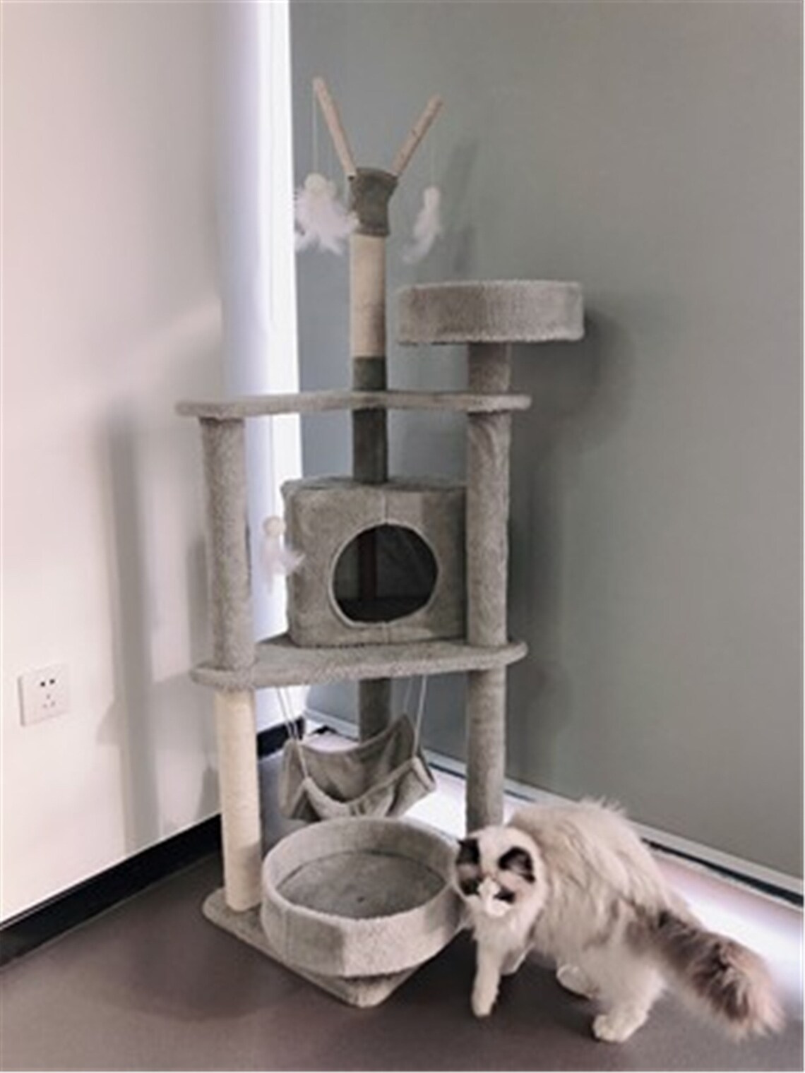 10 Style Cat Tree Tower Gray Cat Climbing Frame Modern Cat Etsy