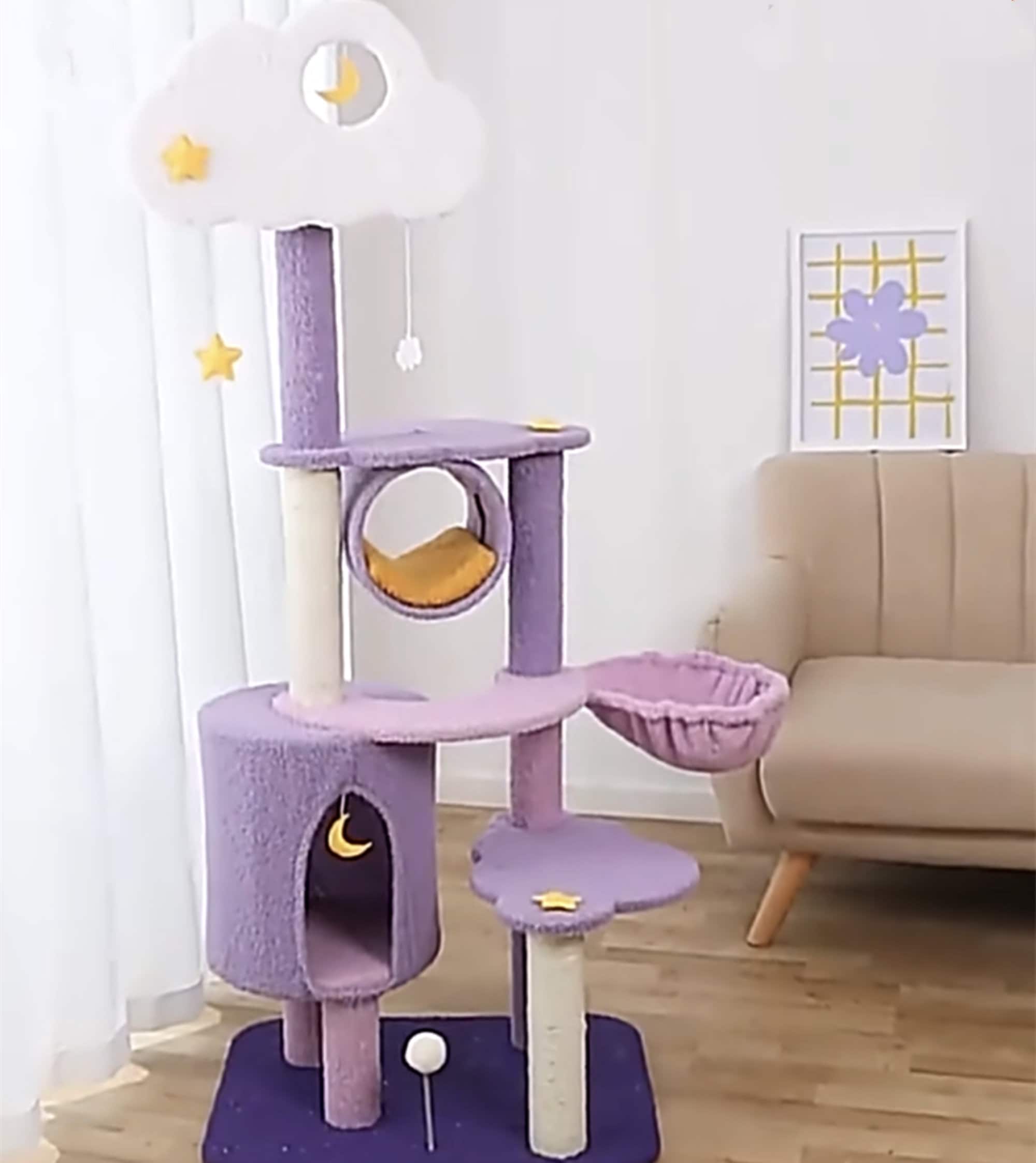 purple cat tower