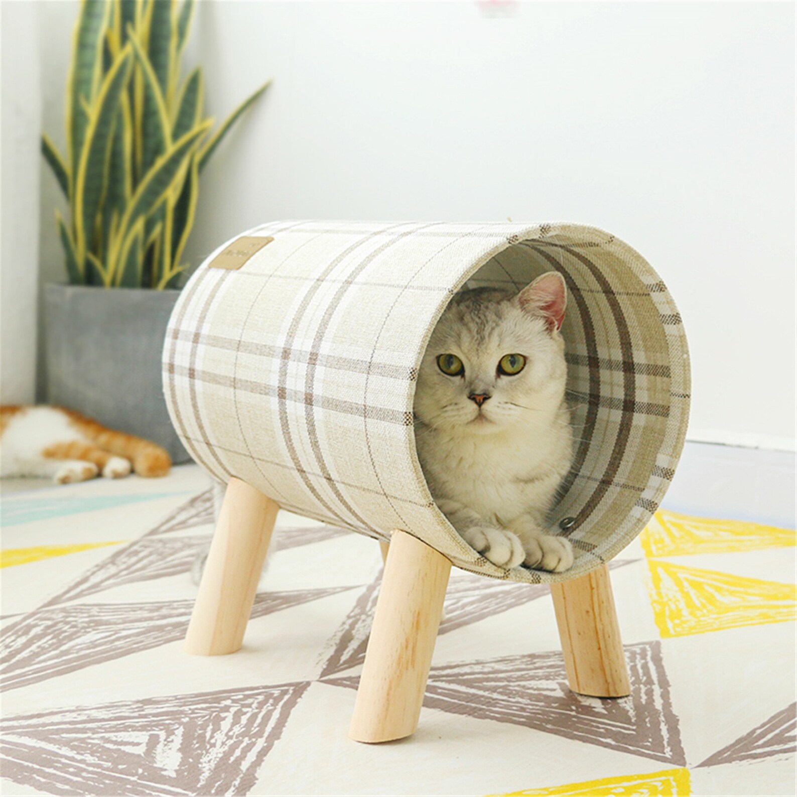 Cylindrical Cat Tunnel Bed Anti Anxiety Okayseason Best Fuzzy Etsy