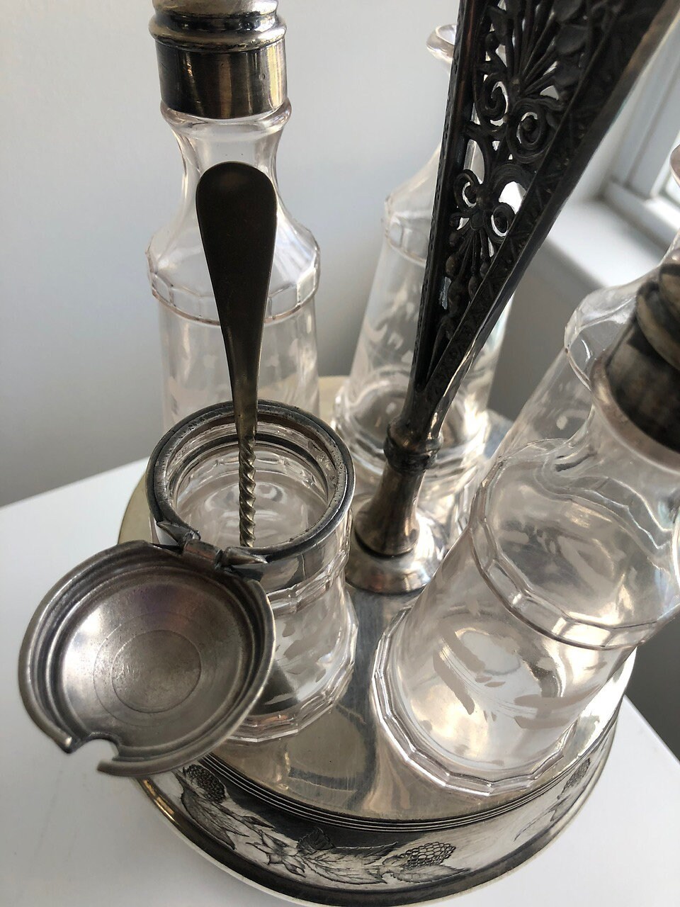 Antique Victorian Middletown Caddy Cruet With 5 Etched Etsy