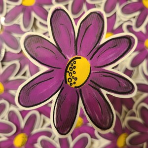 Purple Flower | Sticker | Decal | Laptop | Waterproof | Laminated | Vinyl