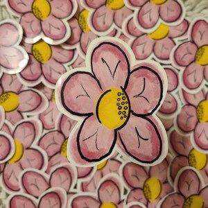 Pink Flower | Sticker | Laptop Decal | Waterproof | Laminated | Vinyl