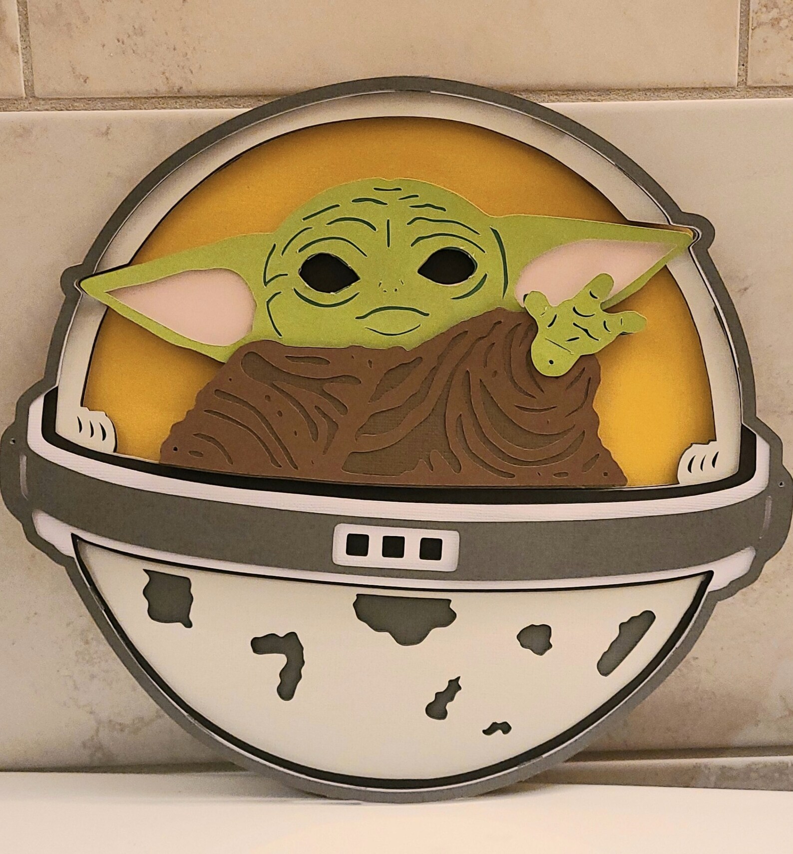 Baby Yoda 3D Layered Card Stock Shadow Box Gift Decor Etsy