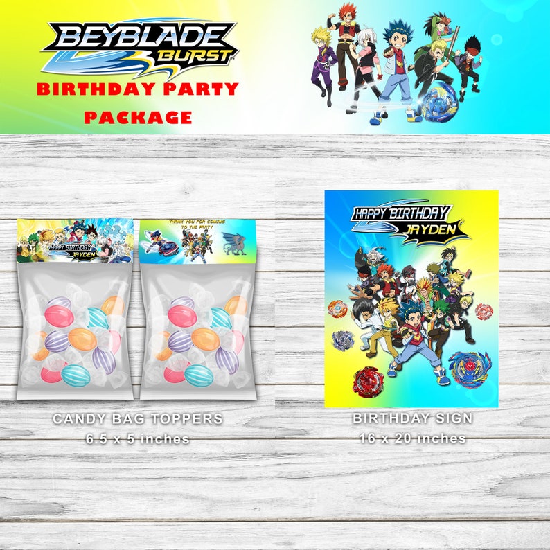 Beyblade Beyblade Birthday Party Package Birthday Printable Etsy Canada