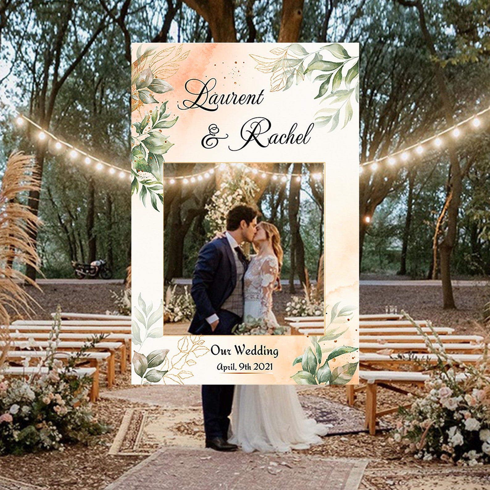 Personalized Wedding Photo Booth Frame Blush Wedding Photo Etsy