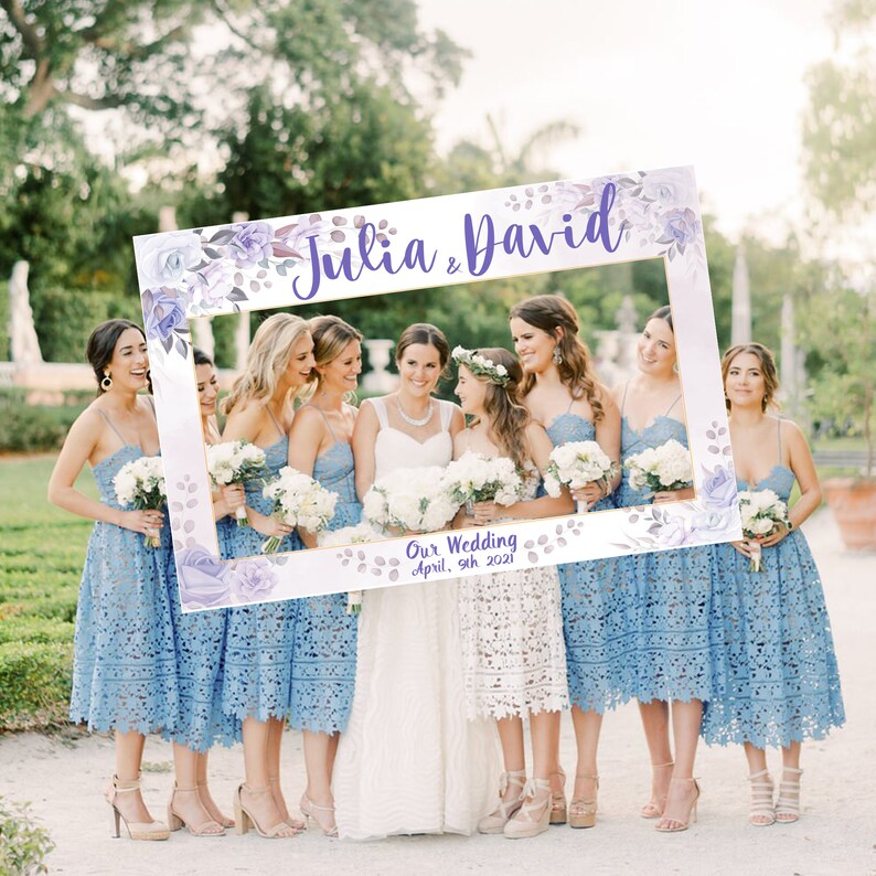 Personalized Wedding Photo Booth Frame Purple Wedding Photo Etsy