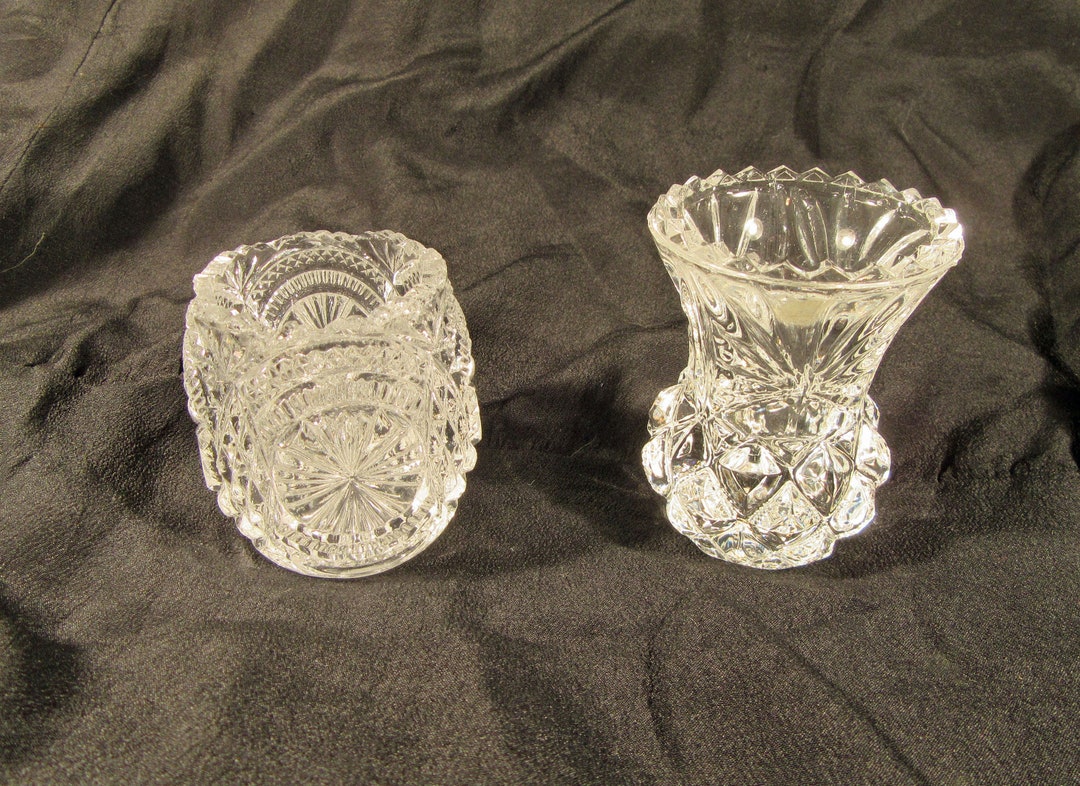 2 Lead Crystal and Cut Glass Toothpicks Etsy