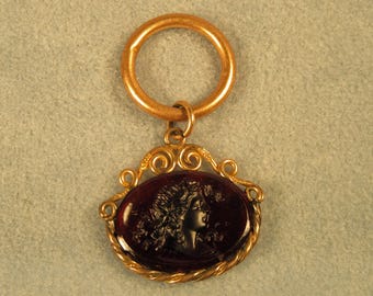 Victorian AMBER CAMEO Pendant for Necklace