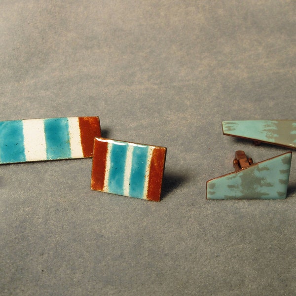VTG Hand-Crafted Copper Enamel Pin Cufflink Sets (2)