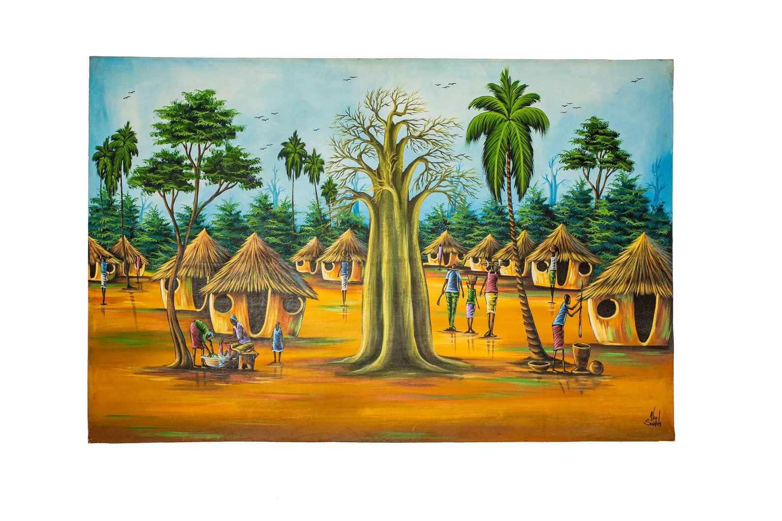 Acrylic Wall Art an African Village Etsy